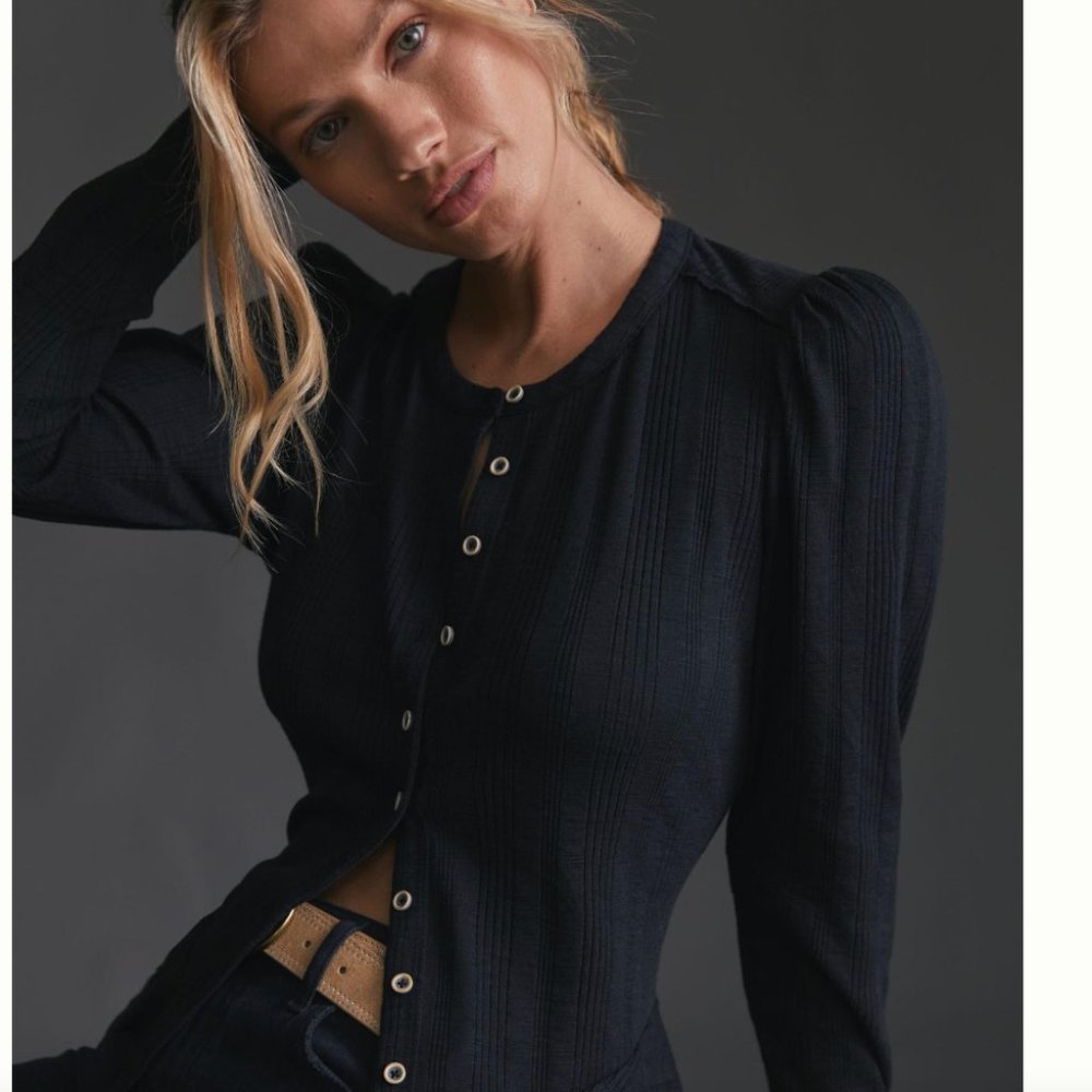 NWT Anthropologie Pilcro Puff-Sleeved Cardigan